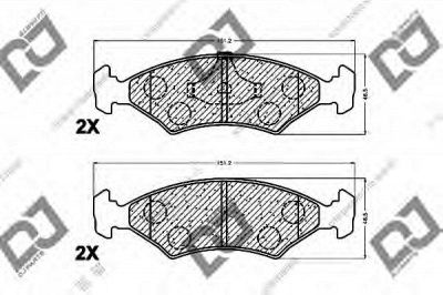 DJ PARTS bp1368 -  Комплект тормозных колодок, дисковый тормоз